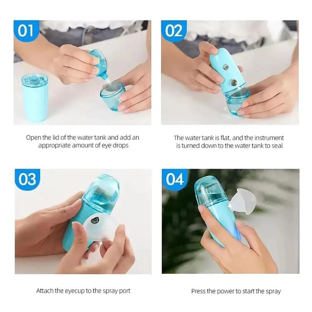Eye Moistener Nano Spray Glasses Dry And Astringent To Relieve Fatigue Portable Usb Charging Eyewash Dry Eye Atomization - storedevanci