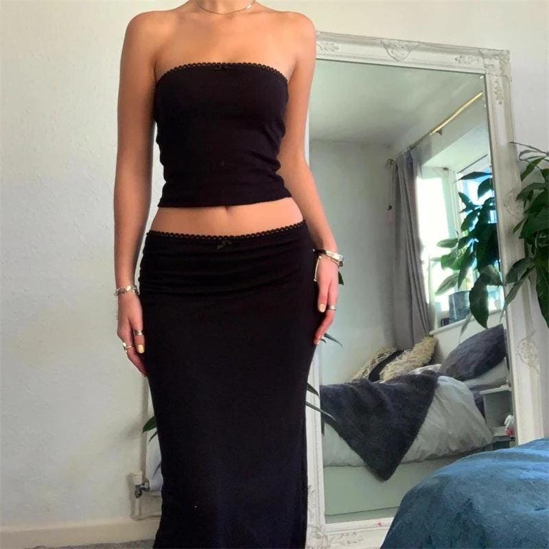 Vintage 2 Piece Long Skirt Sets - storedevanci