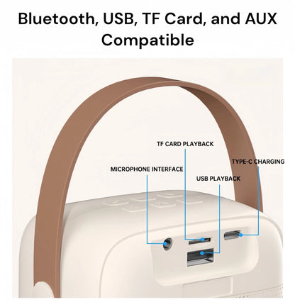 Portable Karaoke Bluetooth Speaker with Wireless Mics & HiFi Sound for Family Fun
