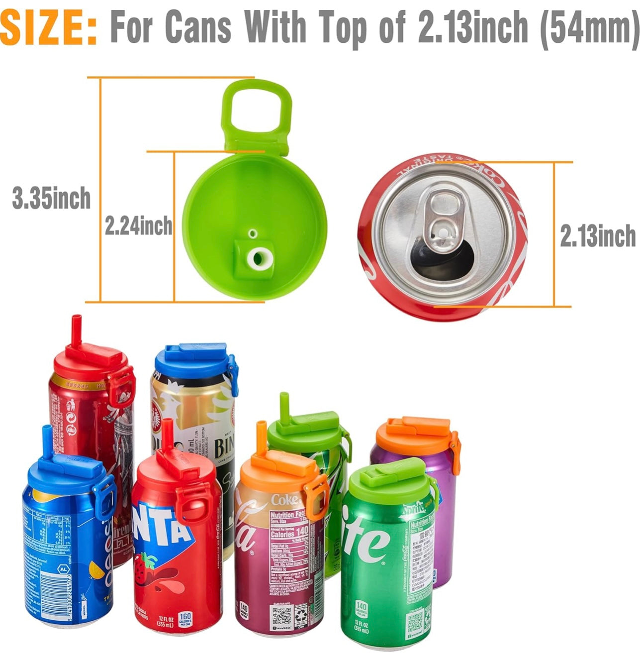 Reusable Soda Can Lids with Straws | Leakproof Beverage Can Covers - storedevanci