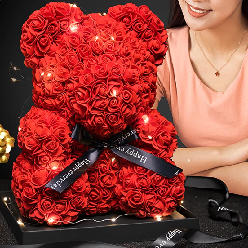 Rose Bear with Box Lights For Valentine - storedevanci