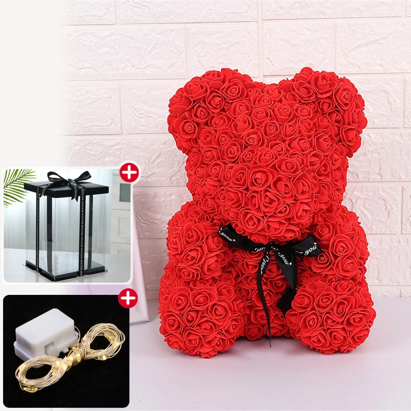 Rose Bear with Box Lights For Valentine - storedevanci
