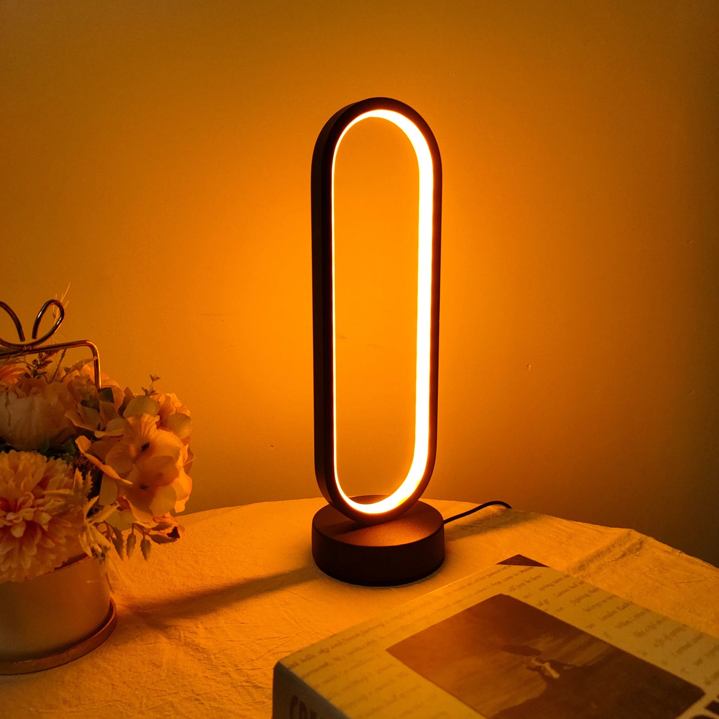 Lamp bedroom Ring Lamp Living Room Three-color Dimming Bedside Lamp LED Night Light