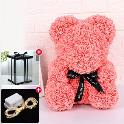Rose Bear with Box Lights For Valentine - storedevanci
