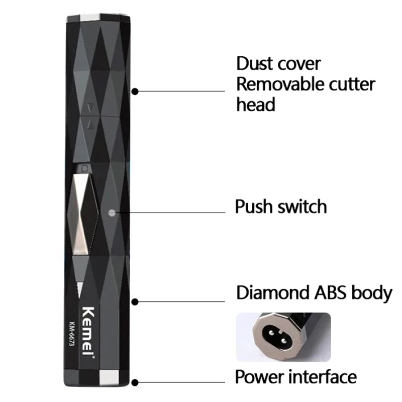 Kemei 2-in-1 Rechargeable Nose & Beard Trimmer for Men – Eyebrow, Ear & Hair Removal - storedevanci