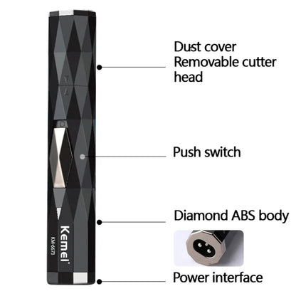 Kemei 2-in-1 Rechargeable Nose & Beard Trimmer for Men – Eyebrow, Ear & Hair Removal - storedevanci