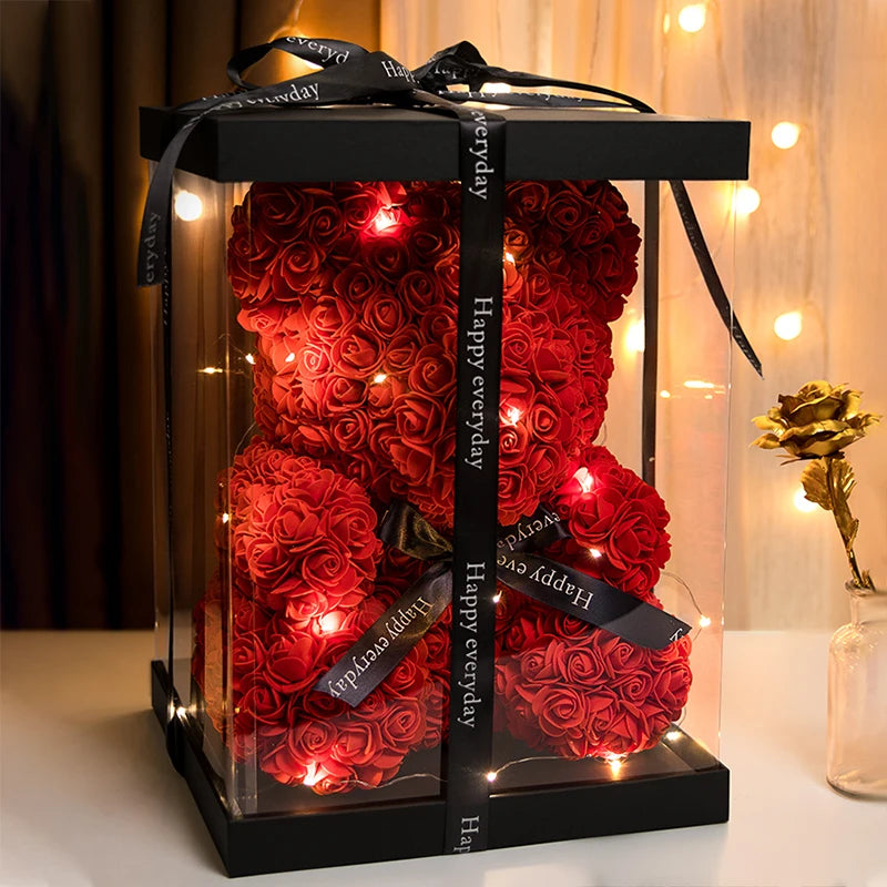 Rose Bear with Box Lights For Valentine - storedevanci