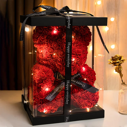 Rose Bear with Box Lights For Valentine - storedevanci