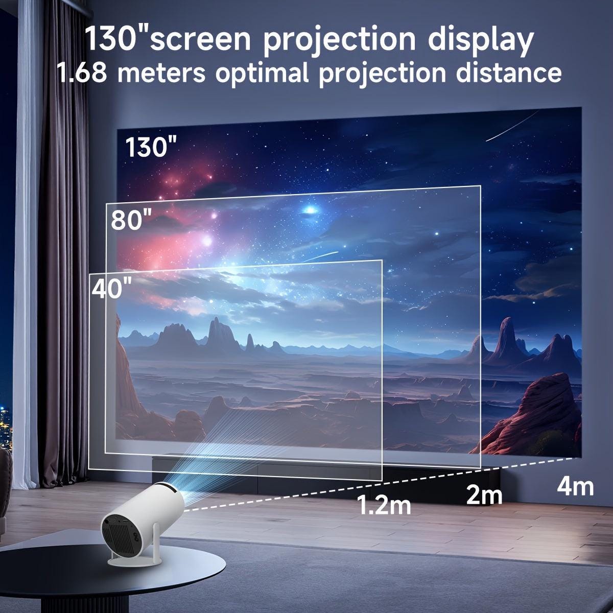 Hy300 Mini Projector: 4K Portable Cinema With 180 Adjustable Angle