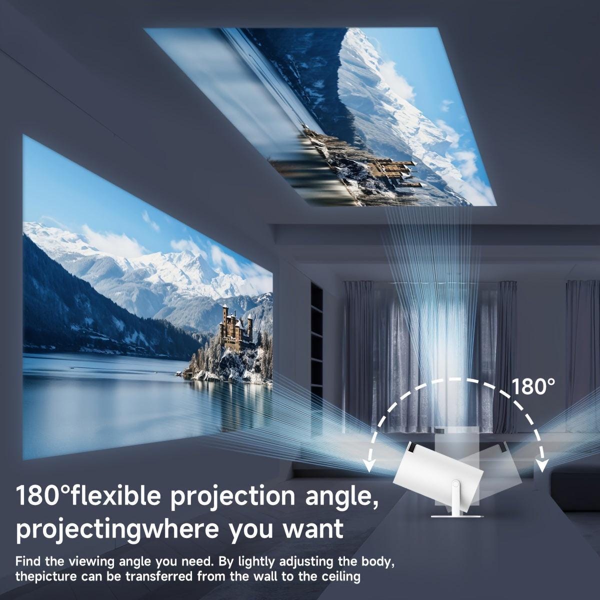 Hy300 Mini Projector: 4K Portable Cinema With 180 Adjustable Angle