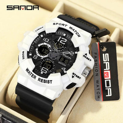 Sanda G-Style Military Digital Shock Sports Watch For Men - Waterproof Electronic Wristwatch - storedevanci