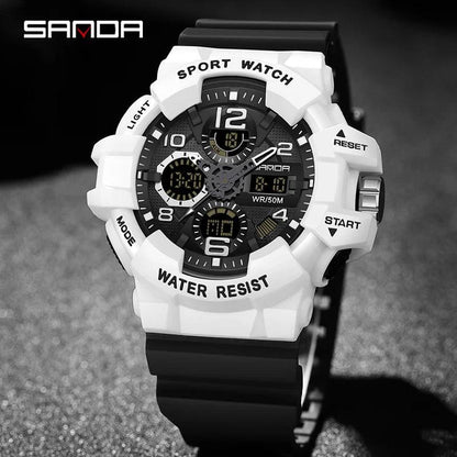 Sanda G-Style Military Digital Shock Sports Watch For Men - Waterproof Electronic Wristwatch - storedevanci
