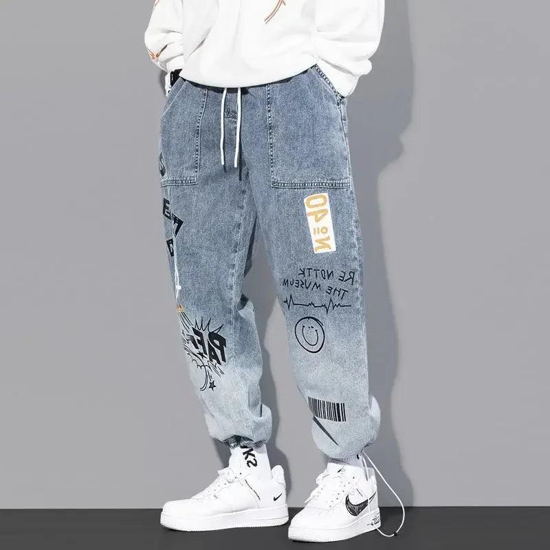 Trendy Straight-leg Bell Bottoms Jeans Men's Loose Fit Hip Hop Style