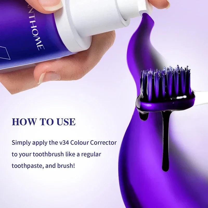 V34 SmileKit 30ml Purple Toothpaste: Tartar Removal & Whitening for Fresh Breath - storedevanci