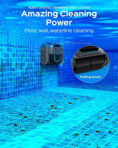 Robot Pool Cleaner - Cordless, App Control, 6400Mah Battery, Route Planning For All Surfaces