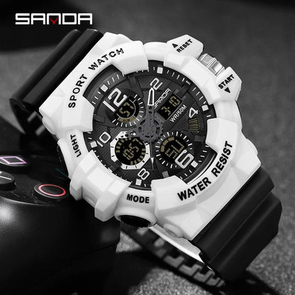 Sanda G-Style Military Digital Shock Sports Watch For Men - Waterproof Electronic Wristwatch - storedevanci