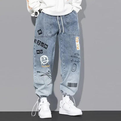 Trendy Straight-leg Bell Bottoms Jeans Men's Loose Fit Hip Hop Style