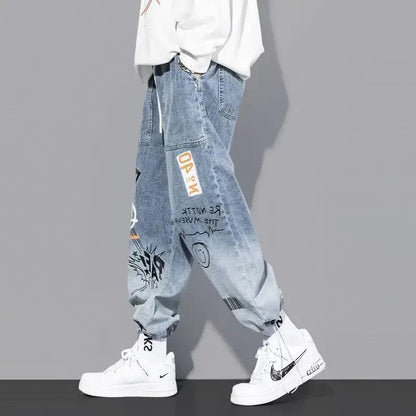 Trendy Straight-leg Bell Bottoms Jeans Men's Loose Fit Hip Hop Style